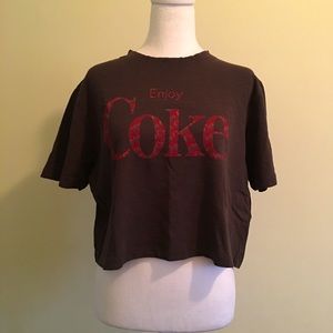 Coca Cola Crop Top for Women, Size L, Short Sleeve